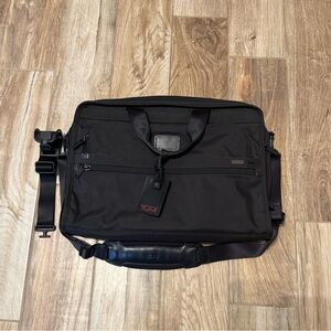 TUMI Large Alpha 26111DH Black Ballistic Nylon Laptop Organizer Briefcase